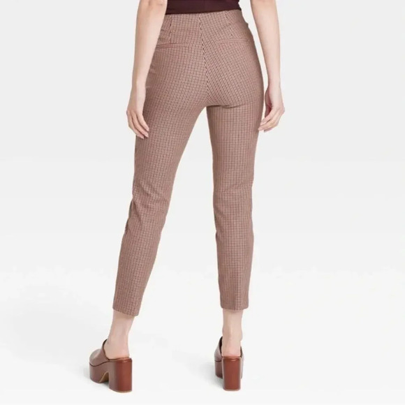 A New Day Brown Plaid Skinny Ankle Pants - Picture 6 of 7